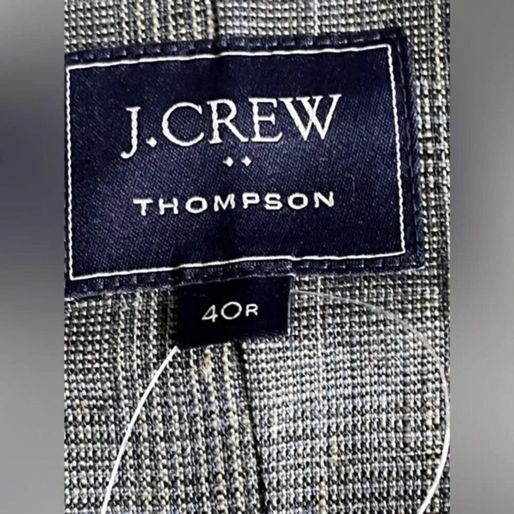 J‎ Crew Men's Thompson Plaid Blazer 100% Linen Slim Fit  $298 Size 36R Formal
